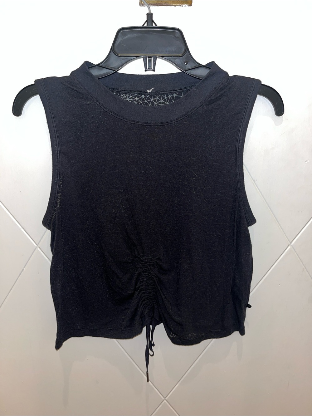 Black Lululemon sheer cropped tank